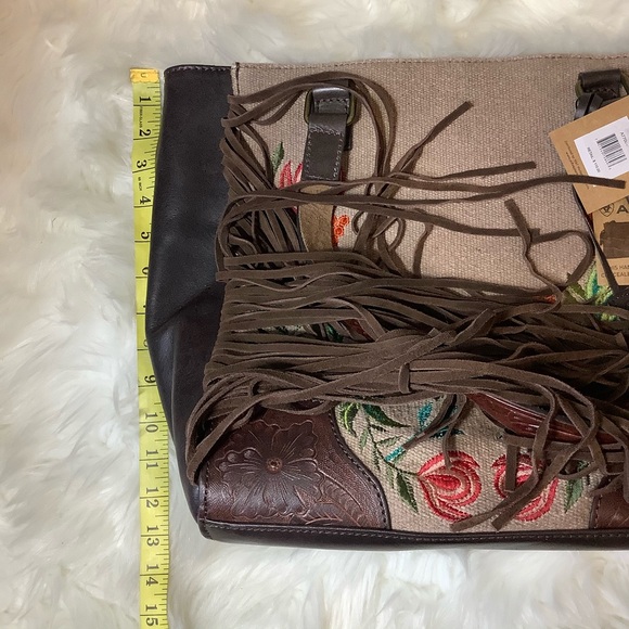 Ariat Western Women Tote Bag Fringe Floral Concealed Carry Brown Embroidered NWT - Picture 13 of 13